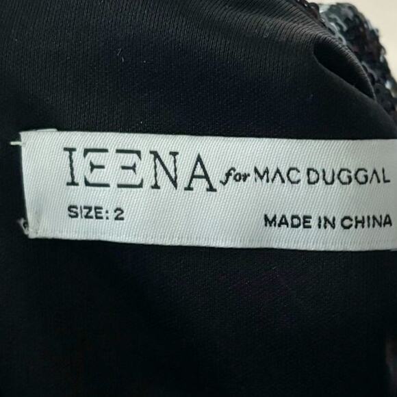 Mac Duggal Sequin Structured Mini Dress 2 Black NWT - Picture 6 of 8